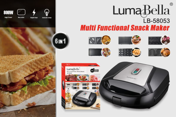 1X6 ساندوتش ميكر 800 وات لوما بيلا LB-58053