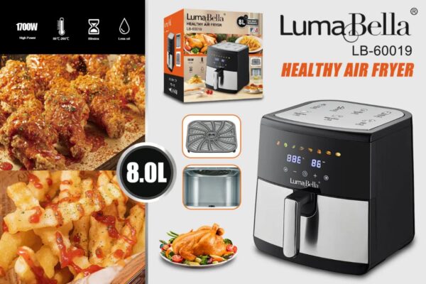 قلاية هوائية 8 لتر ستانلس ديجيتال لوما بيلاLB-60019